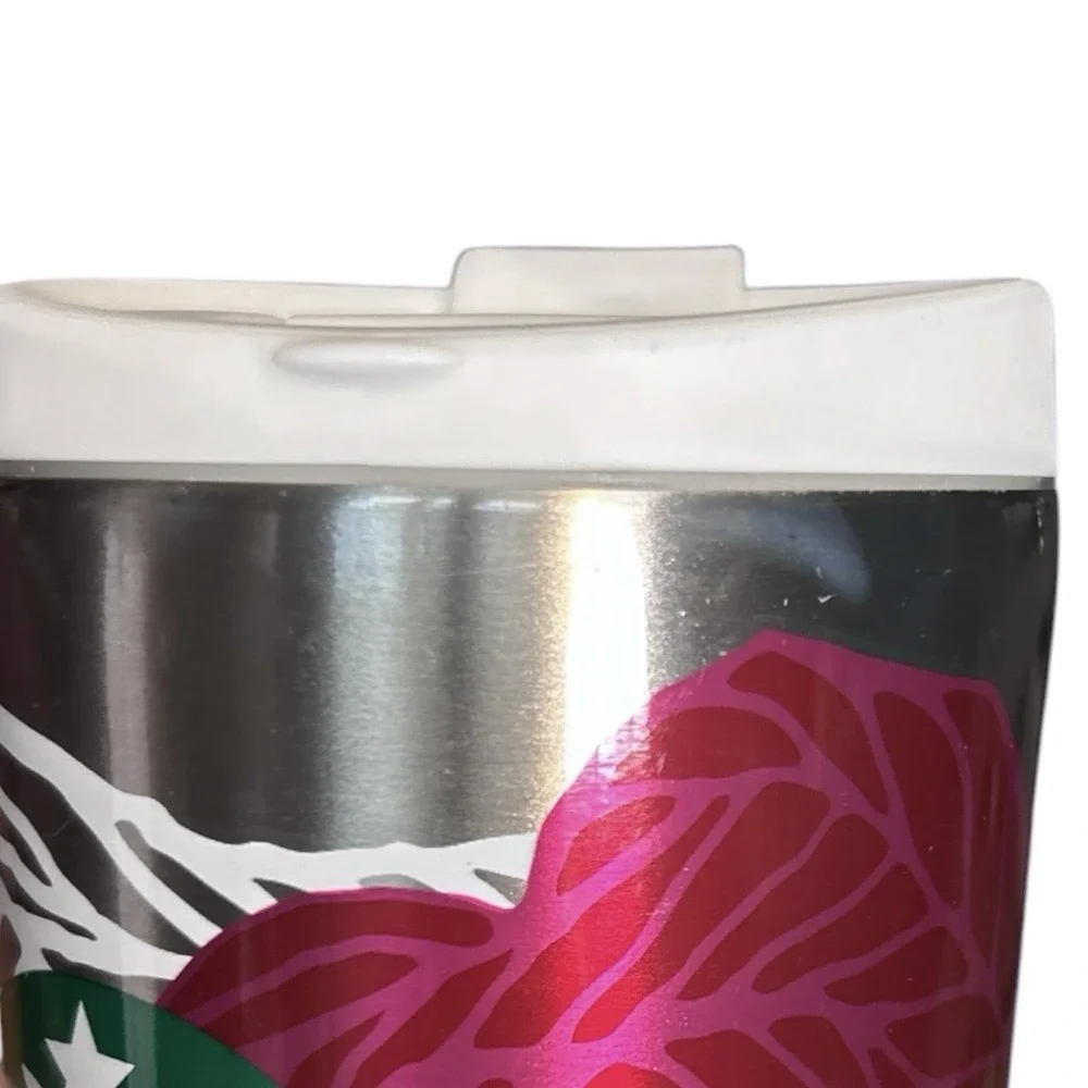 2014 STARBUCKS Stainless Steel Travel Tumbler Mug & Lid 16 oz Holiday Christmas